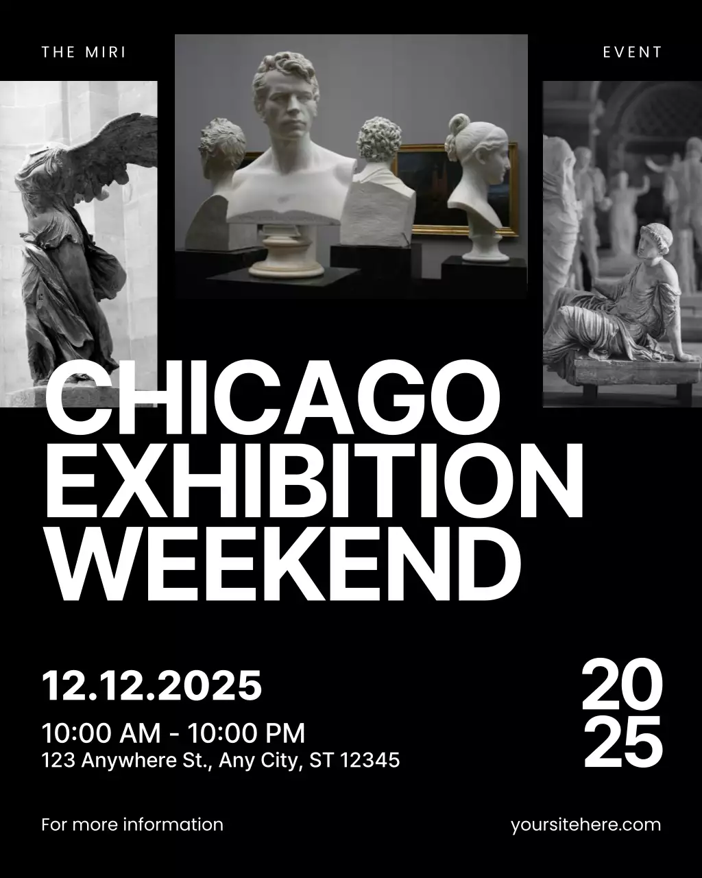 Black and White Art Exhibition Event Announcement Instagram Post