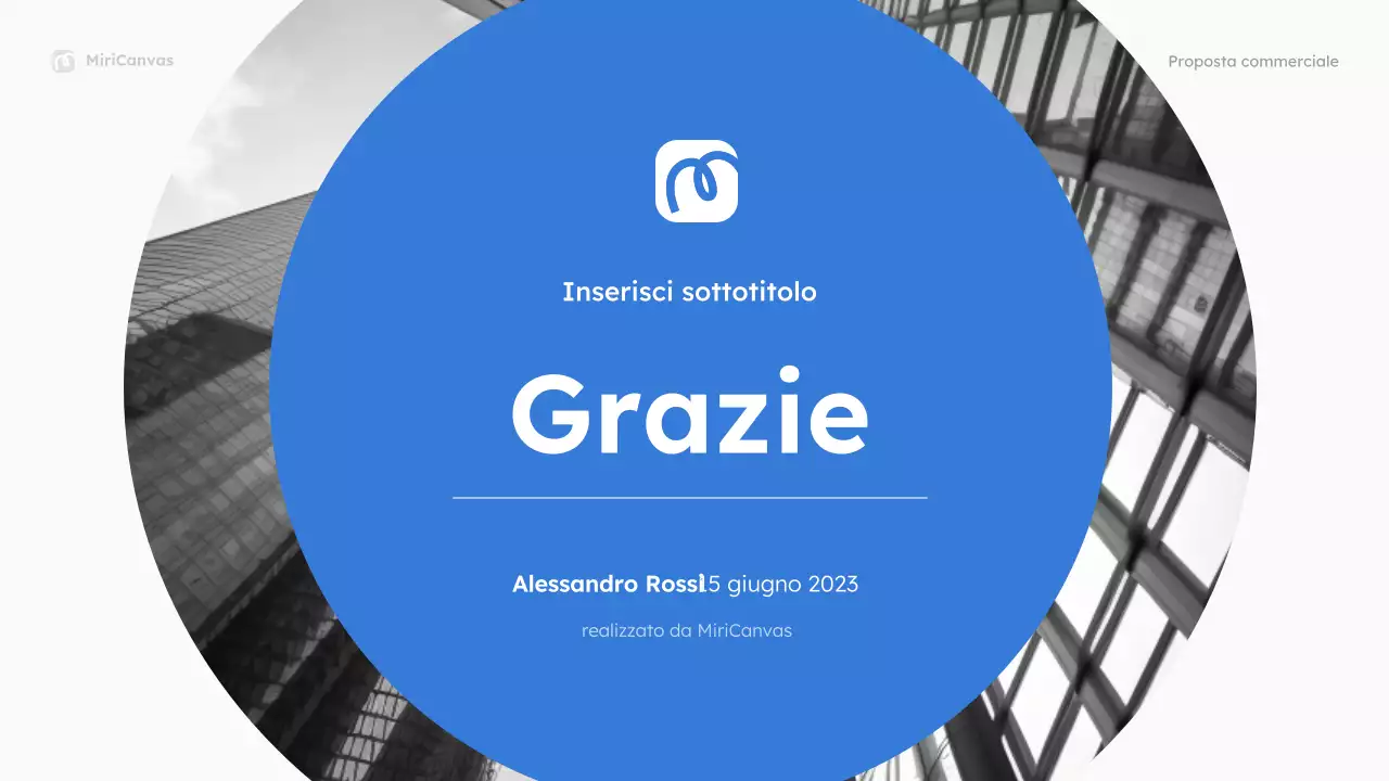 Presentazione della proposta commerciale moderna blu