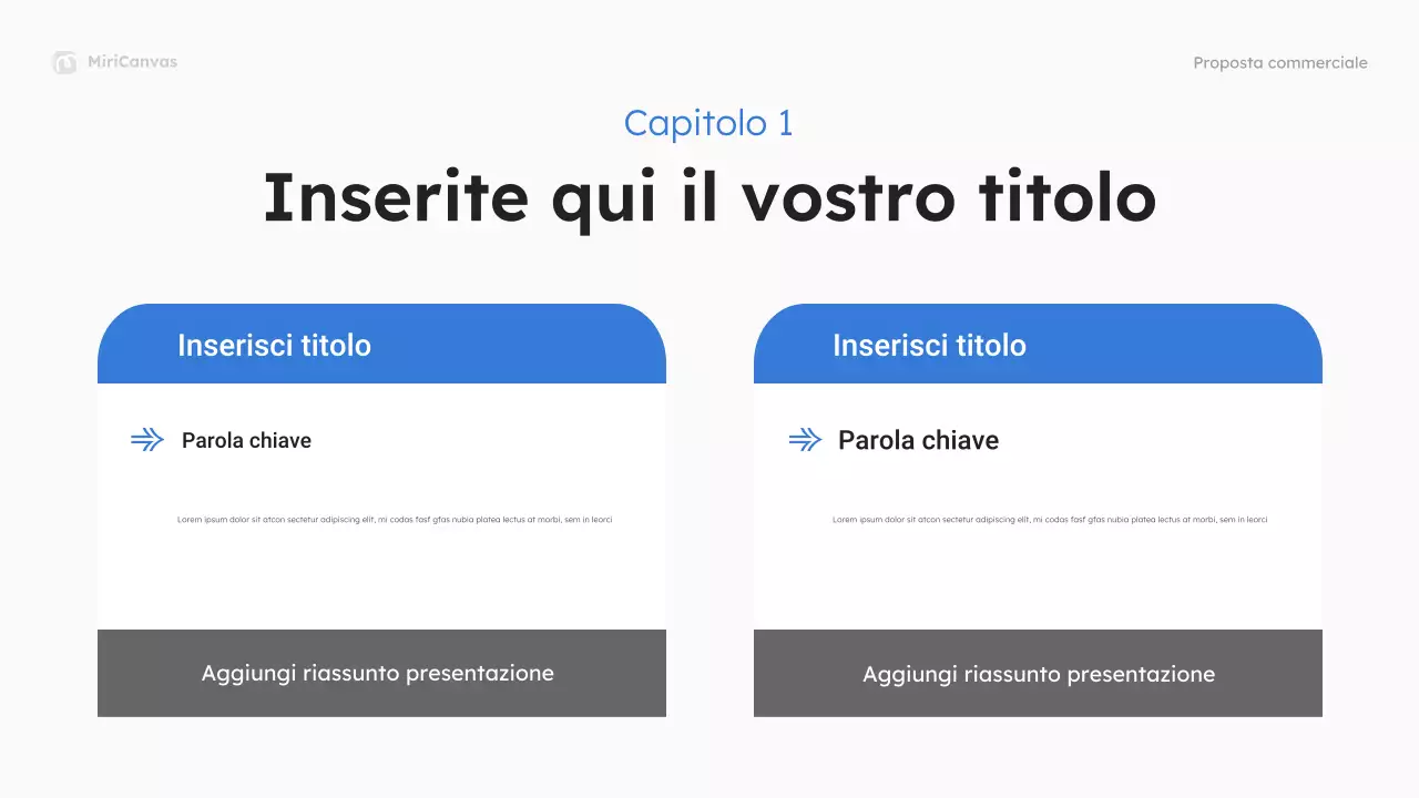 Presentazione della proposta commerciale moderna blu