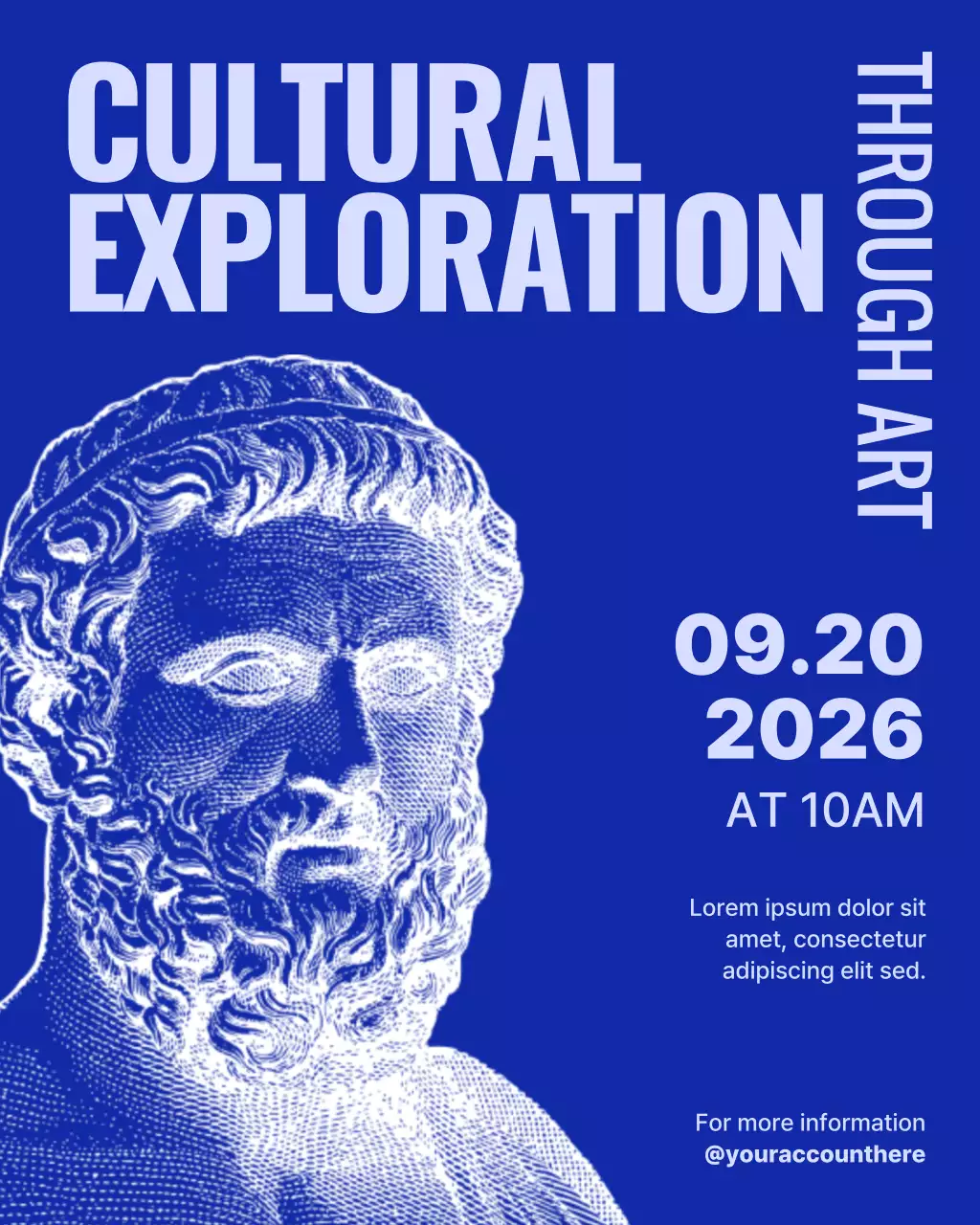 Blue Art Exhibition Event Instagram Post