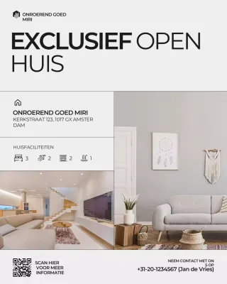 Instagram-bericht over de open dag in grijs en zwart