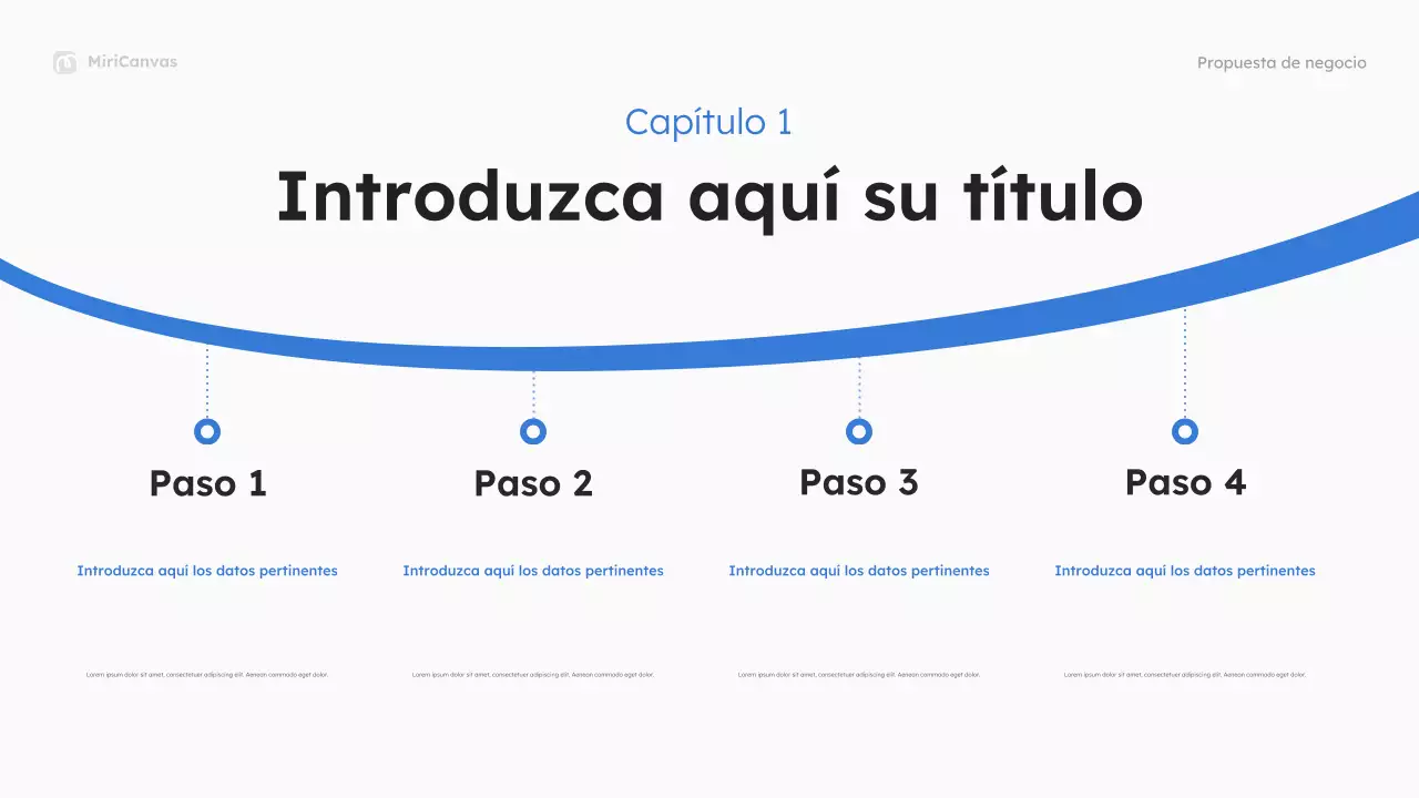 Presentación de propuesta empresarial moderna en azul
