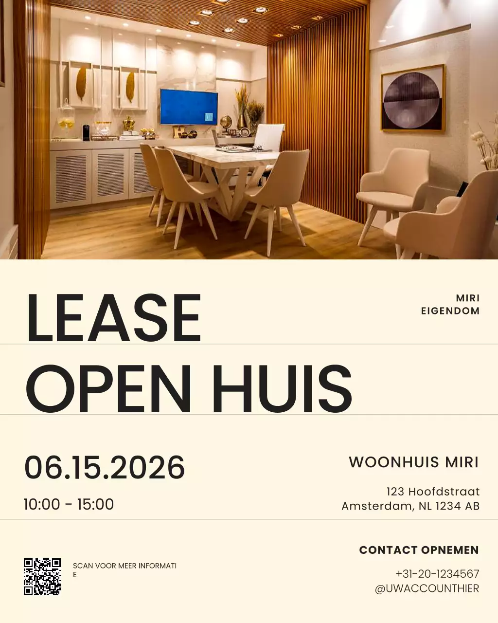 Cream and Brown Real Estate Listing Instagram-bericht