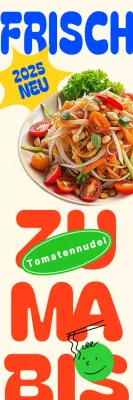 Werbung für Orange Pop-Lebensmittel