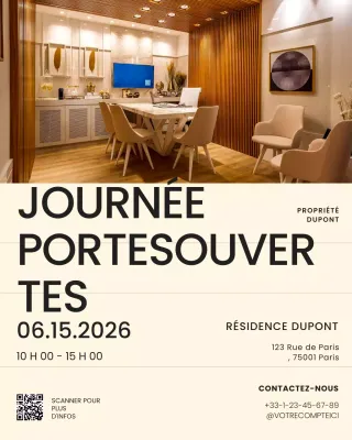 Publication Instagram d'annonces immobilières crème et marron