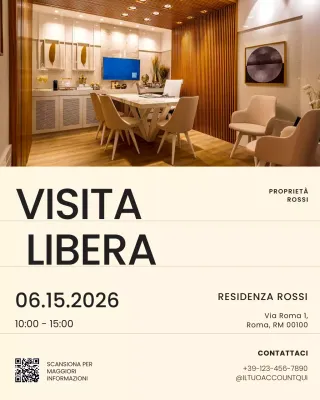 Post Instagram con annuncio immobiliare color crema e marrone