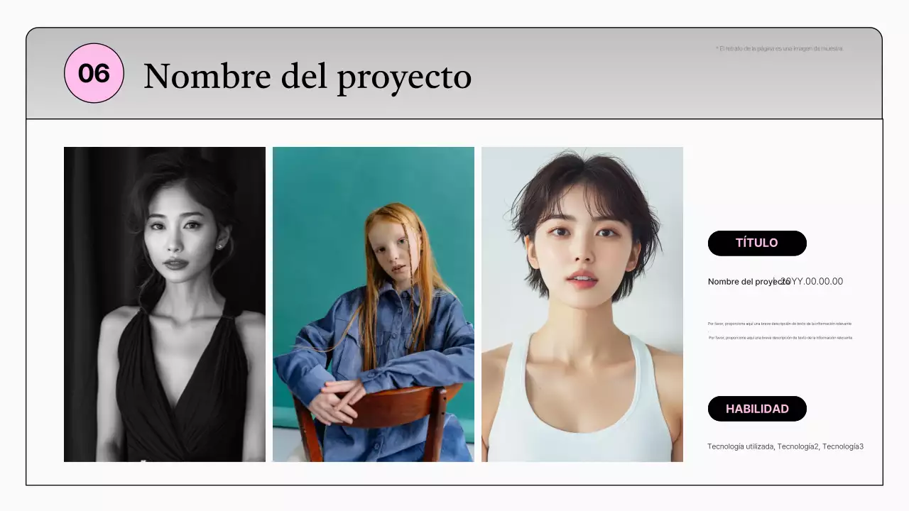 Portafolio de marketing simple en blanco y rosa