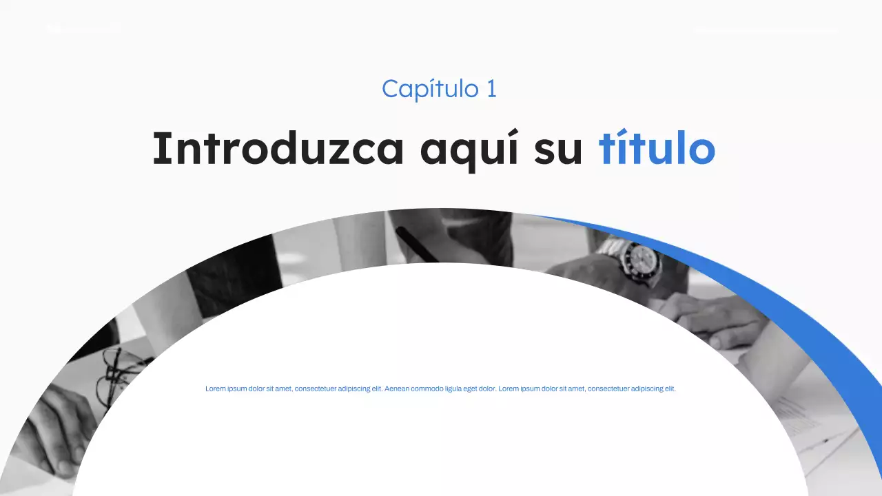 Presentación de propuesta empresarial moderna en azul