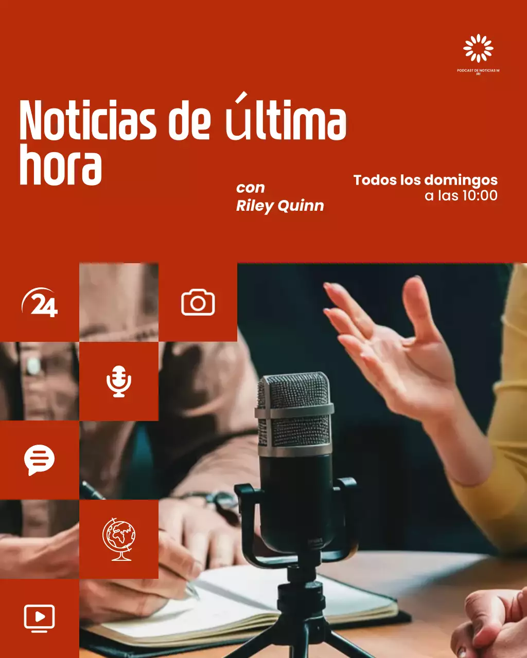 Publicación de Instagram del podcast informativo Orange and White News