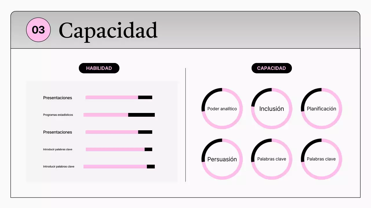 Portafolio de marketing simple en blanco y rosa