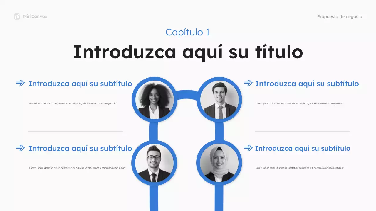 Presentación de propuesta empresarial moderna en azul