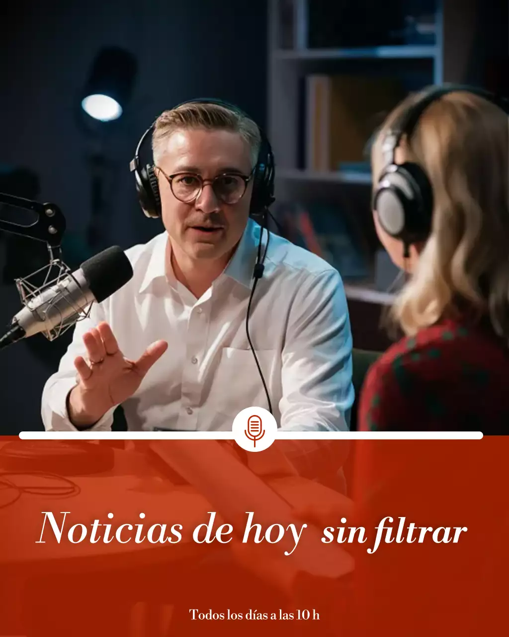 Anuncio de noticias moderno en rojo