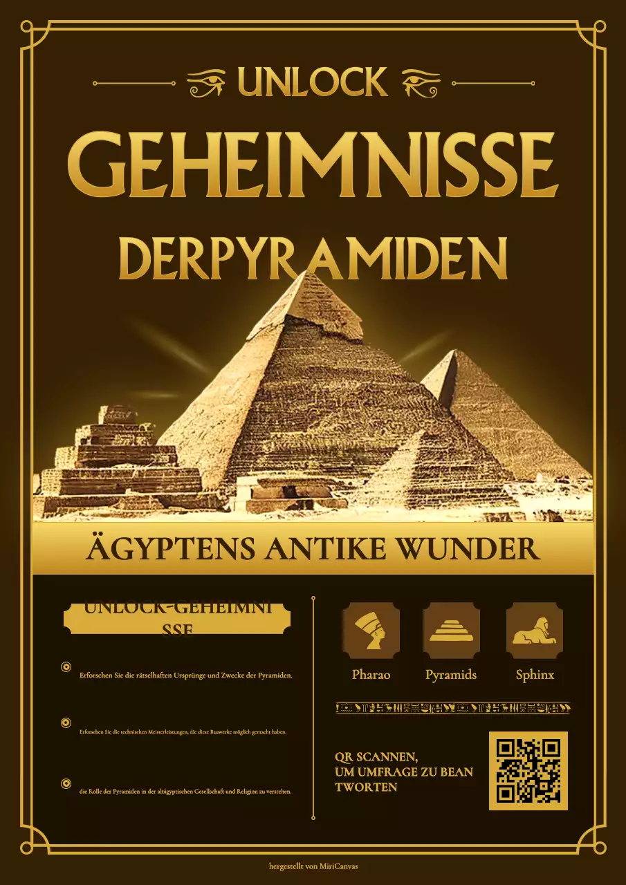 Gold Vintage Pyramiden Umfrage Hinweis Poster