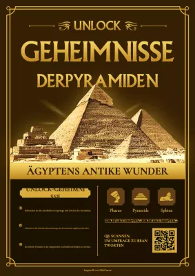 Gold Vintage Pyramiden Umfrage Hinweis Poster