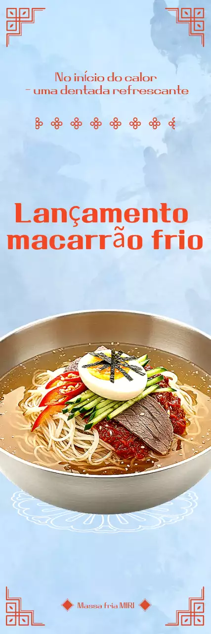 Propaganda de comida tradicional azul-celeste
