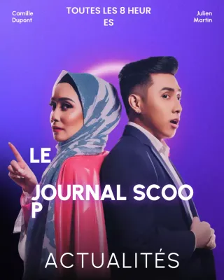 Modèle de couverture de podcast pour une émission d'actualité quotidienne dans un style simple et moderne