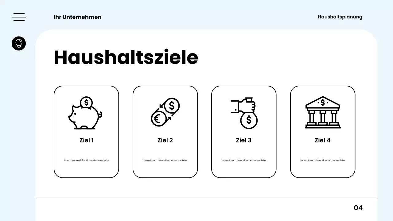 weißer moderner Budgetplaner-Leitfaden