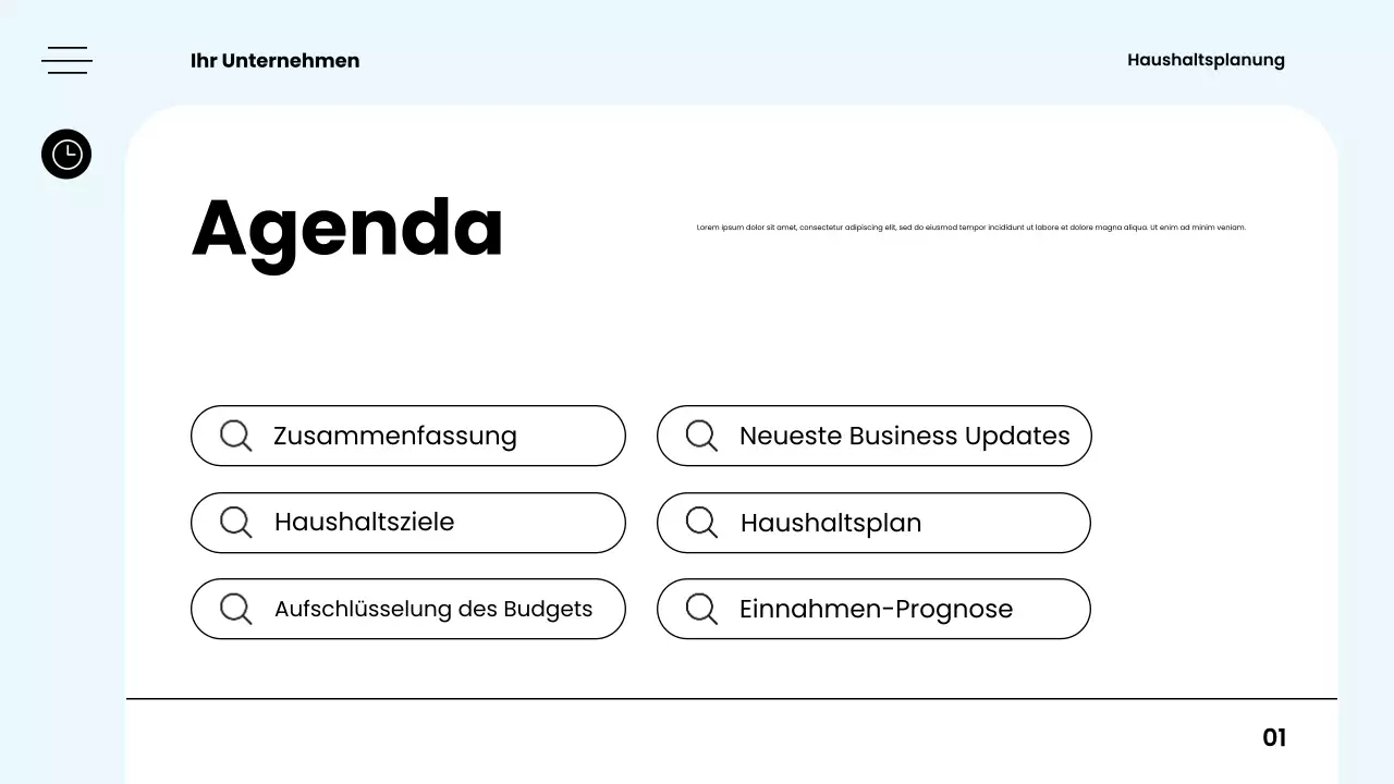 weißer moderner Budgetplaner-Leitfaden
