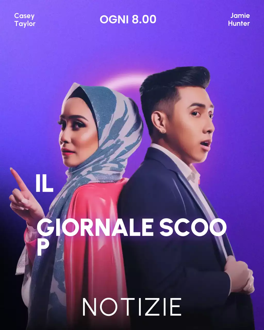 Modello di copertina del podcast per il notiziario quotidiano in stile semplice e moderno