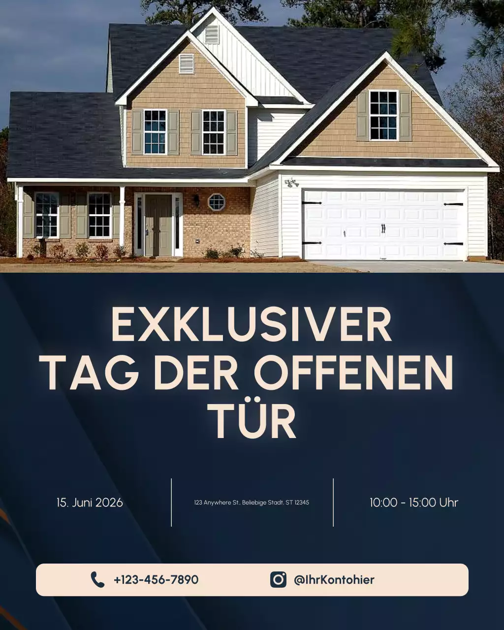 Marineblau und Creme – Tag der offenen Tür für skandinavische Immobilien