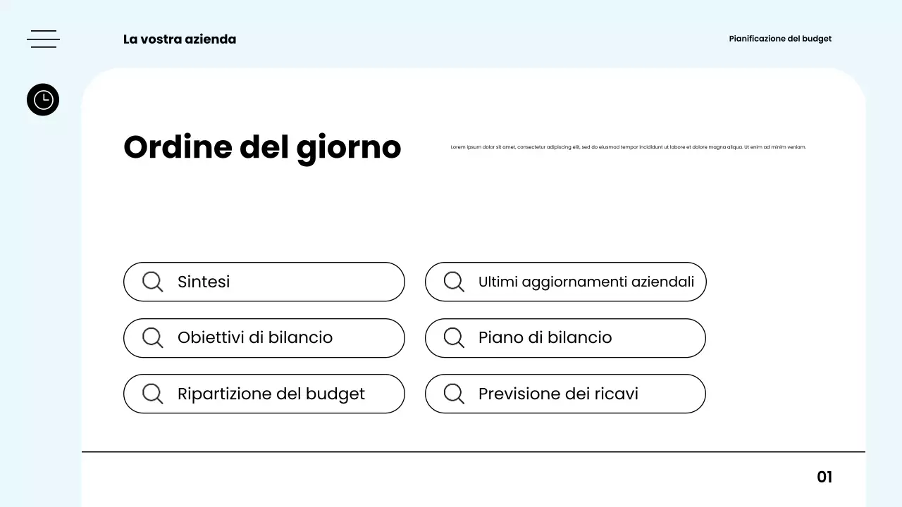 guida pianificatore budget moderno bianco
