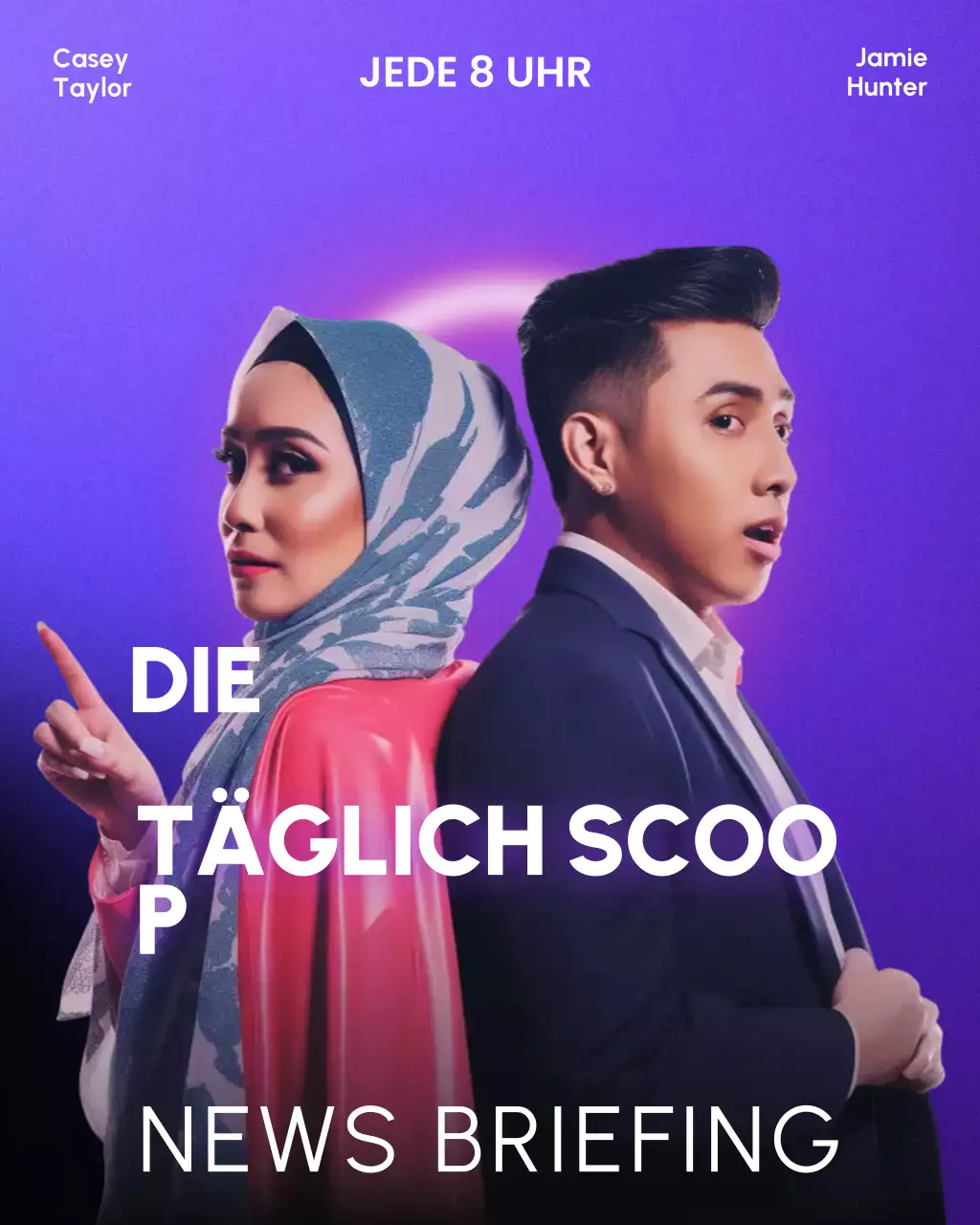 Podcast-Cover-Vorlage für eine tägliche Nachrichtensendung im schlichten, modernen Stil