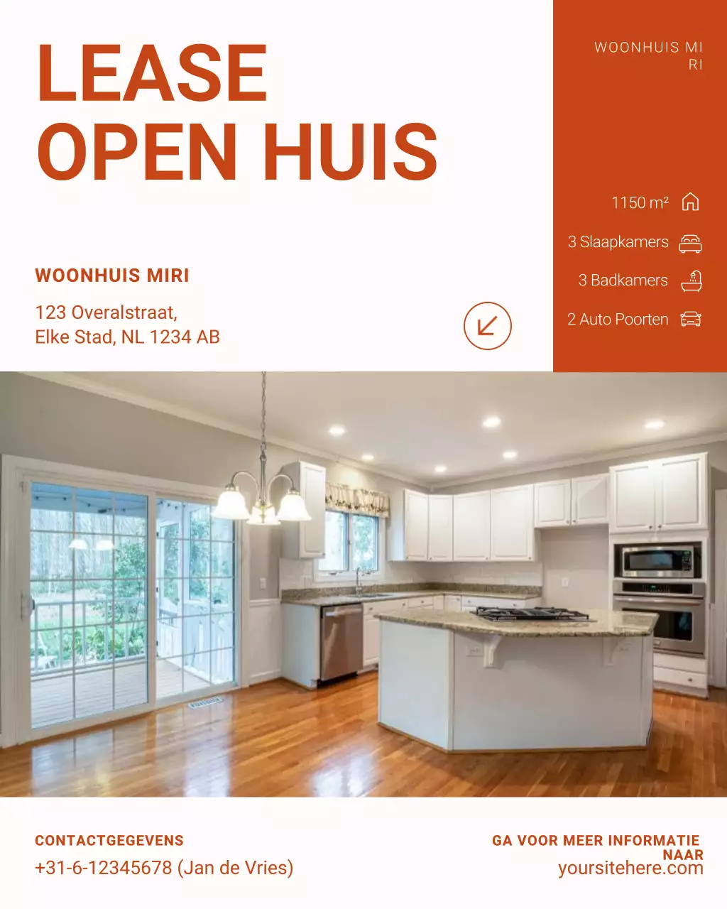 Wit en oranje open huis nieuwe aanbieding Instagram-bericht