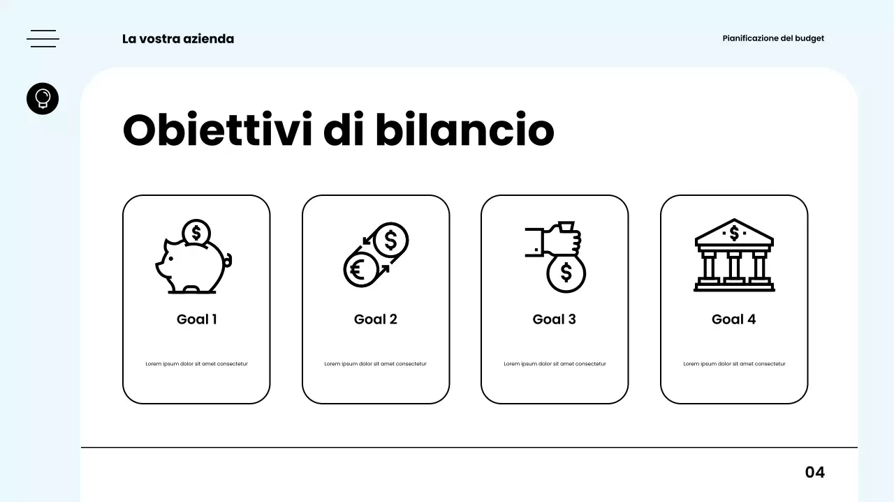 guida pianificatore budget moderno bianco