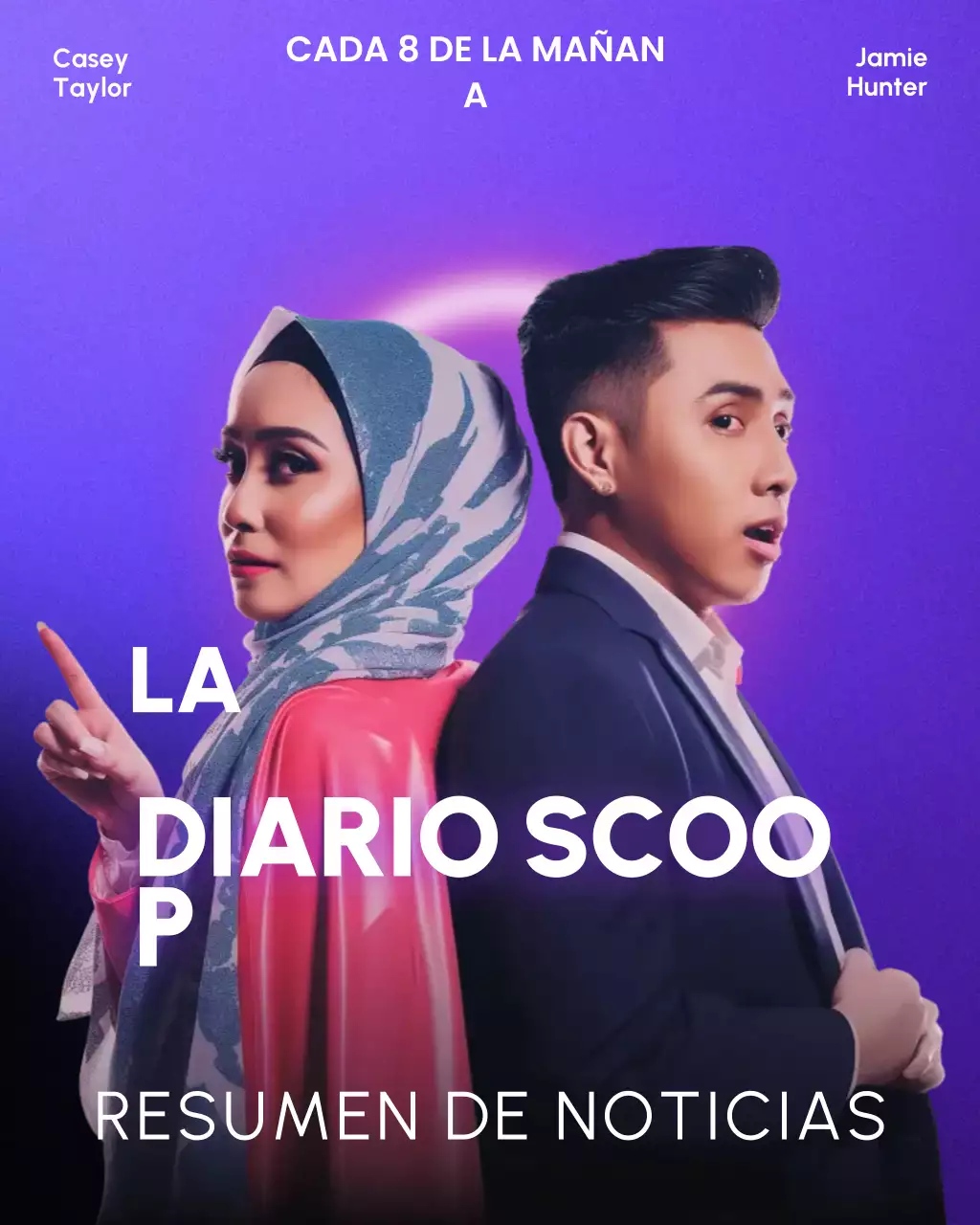 Plantilla de portada de podcast para programa de noticias diarias en un estilo moderno y sencillo