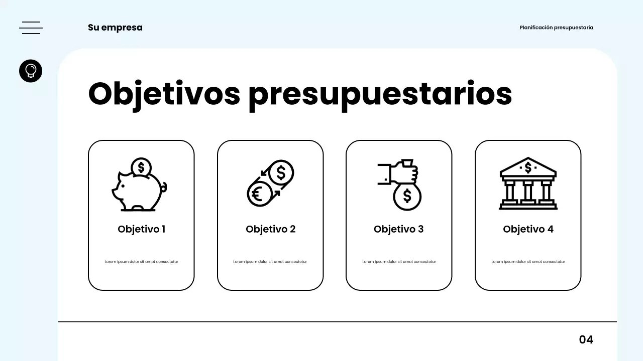 Guía de planificación de presupuesto moderna en blanco