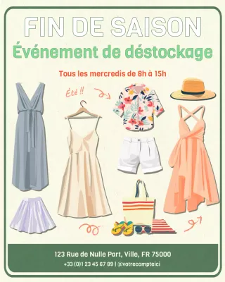 Promotion de liquidation rétro beige