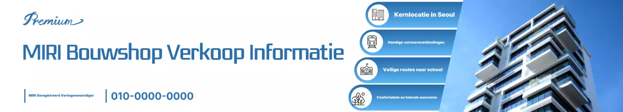 Blauwe moderne vastgoedadvertentie