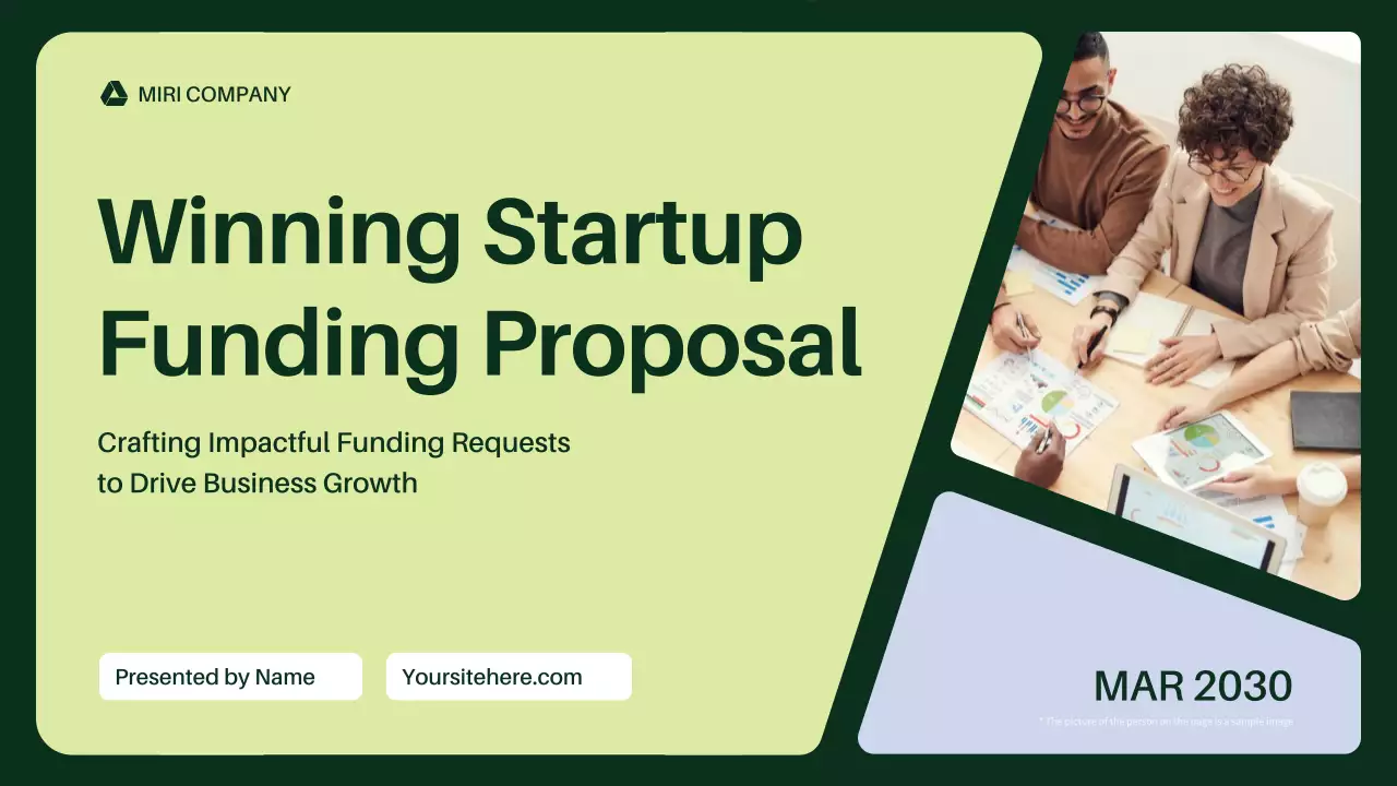 그린 프로페셔널 스타트업 자금 조달 제안서 프레젠테이션