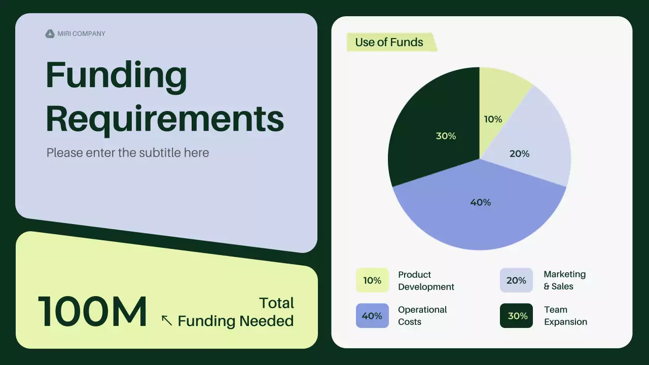 그린 프로페셔널 스타트업 자금 조달 제안서 프레젠테이션