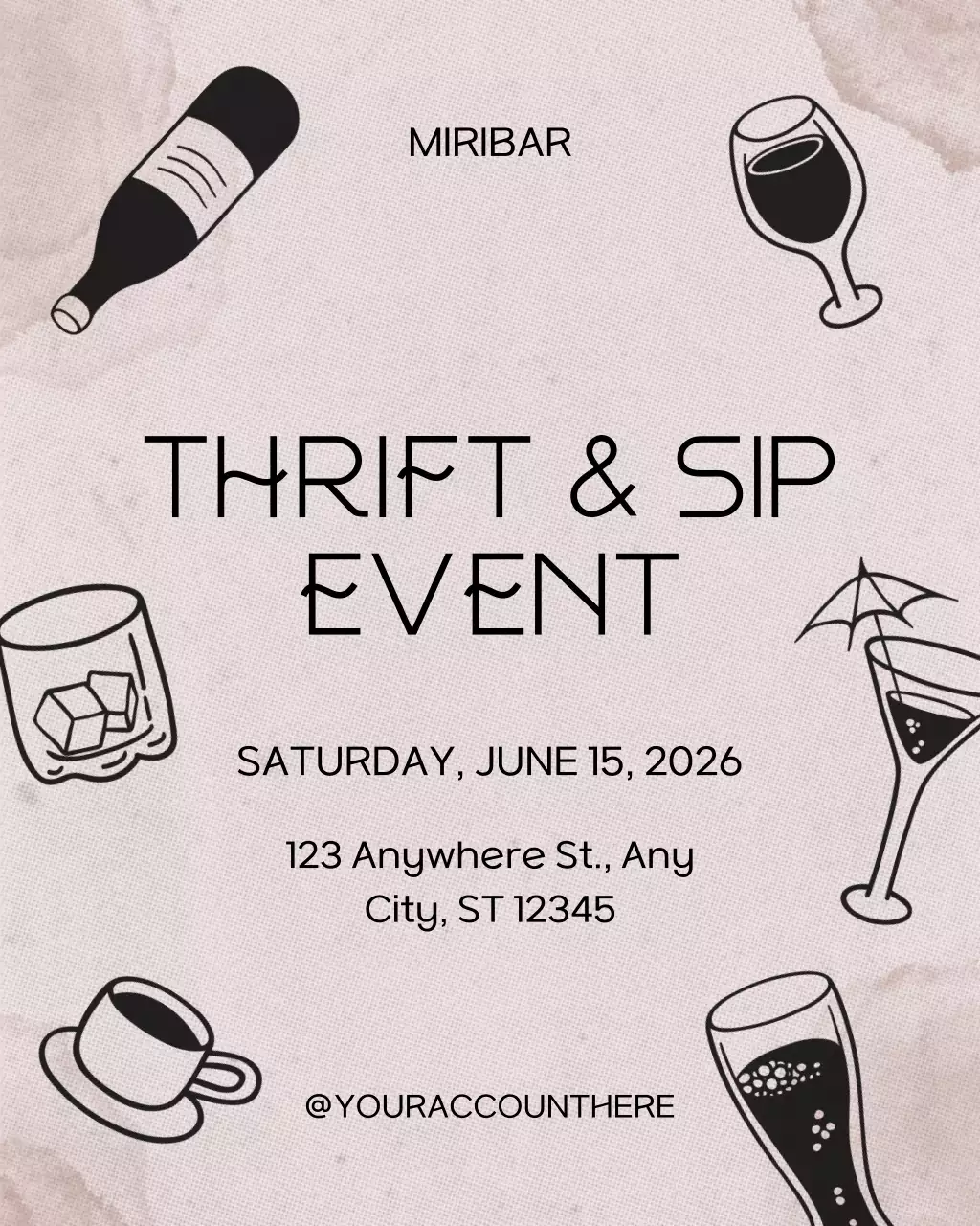 Beige Retro Event Announcement Instagram Post