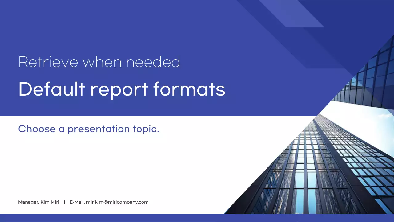 Laporan dasar sederhana dalam warna biru dan biru tua