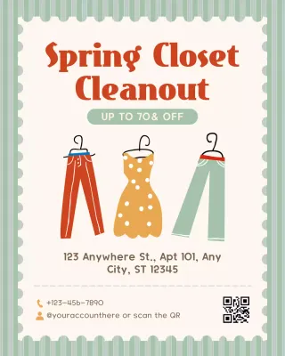 Beige Retro Fashion Garage Sale Promotion Instagram Post