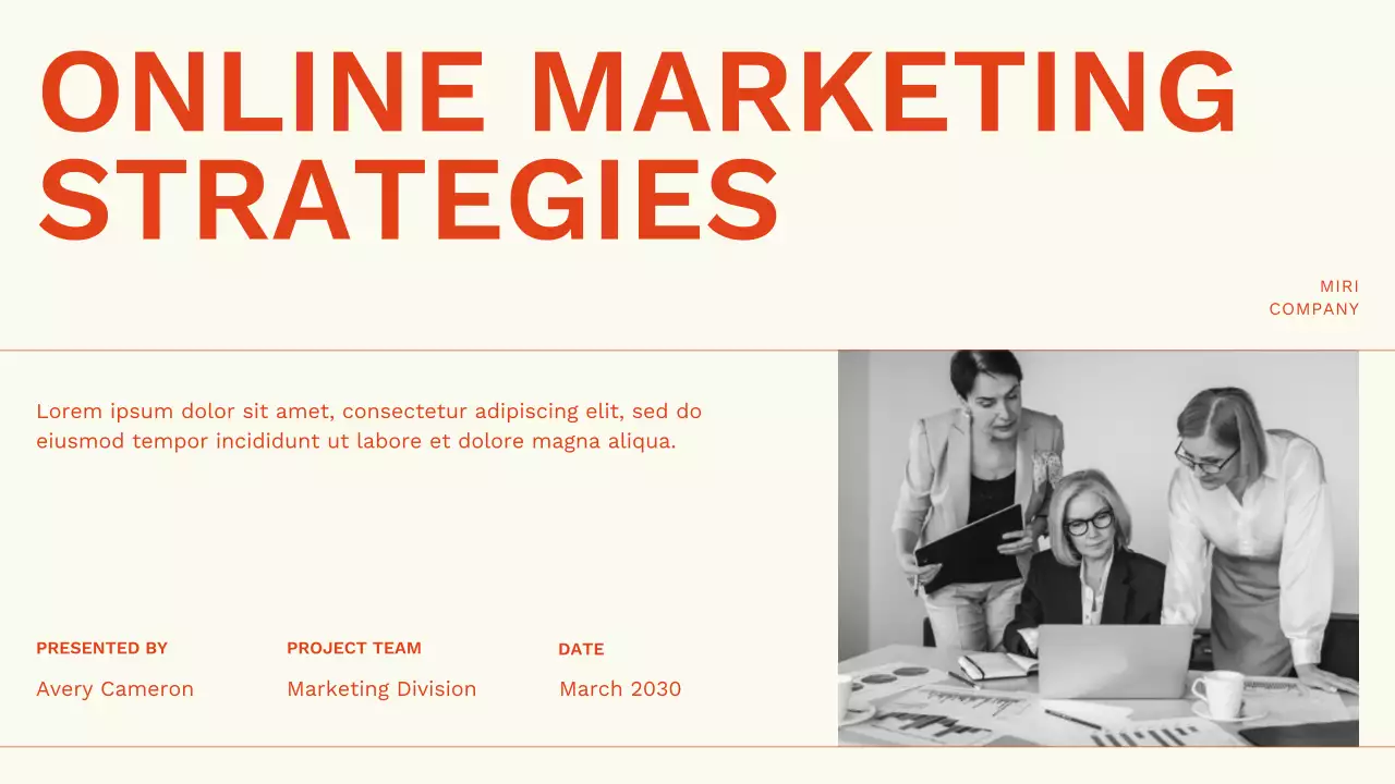Cream and Orange Marketing Strategy Presentation