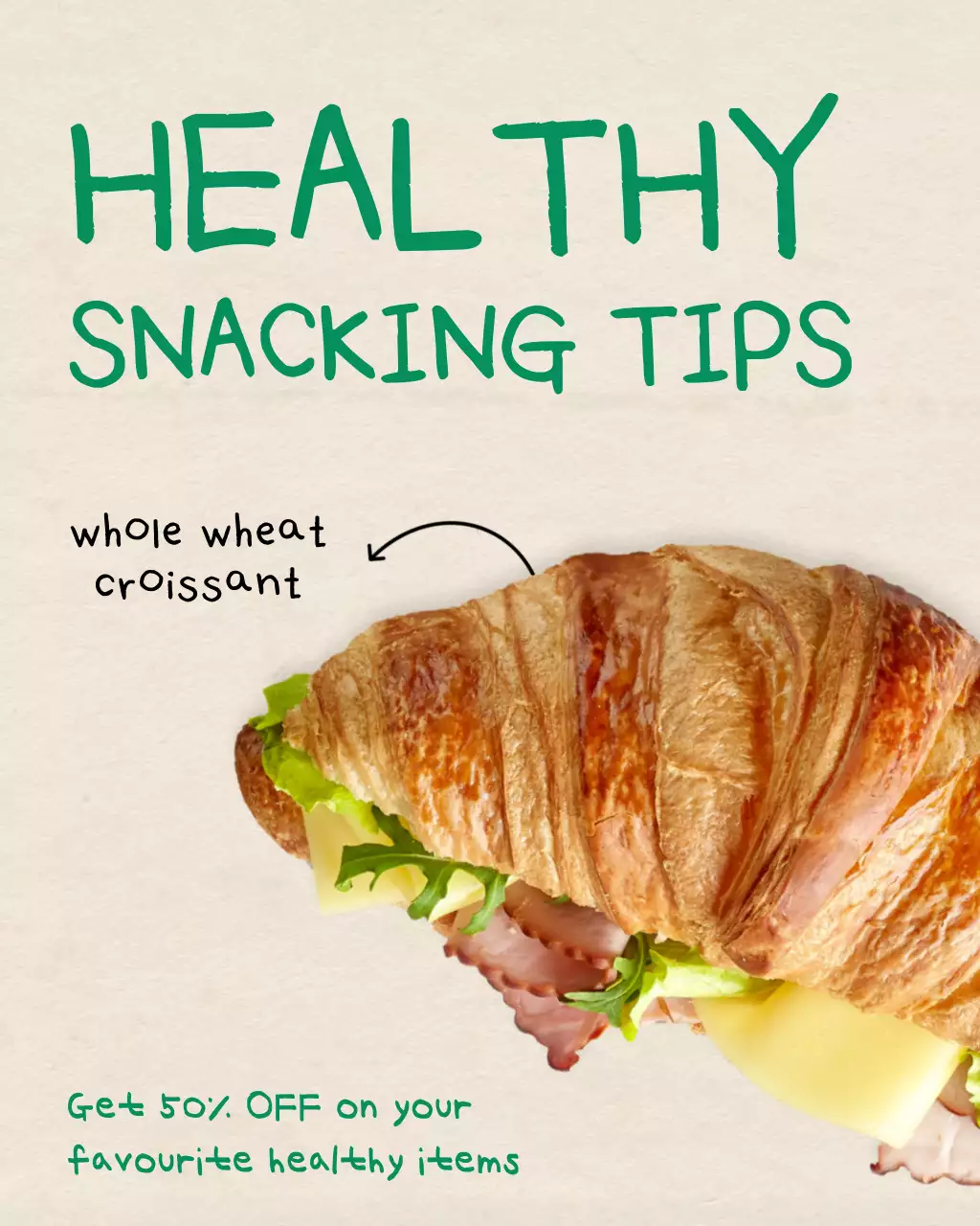 Beige Clean Snacking Promotion Instagram Post