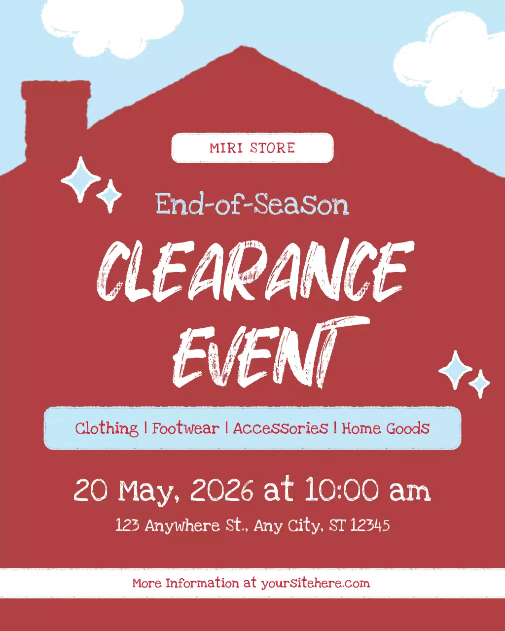Red and White Clearance Sale Event Instagram Post