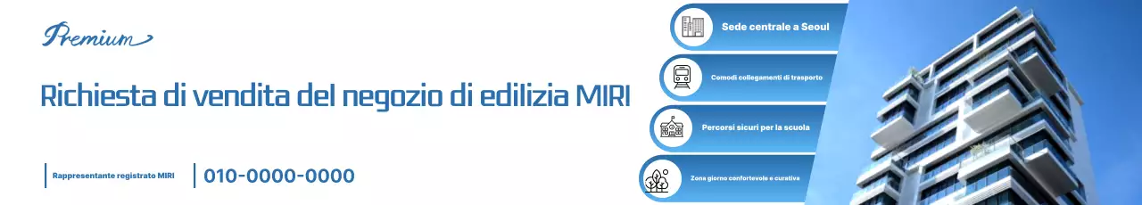 Pubblicità immobiliare moderna blu