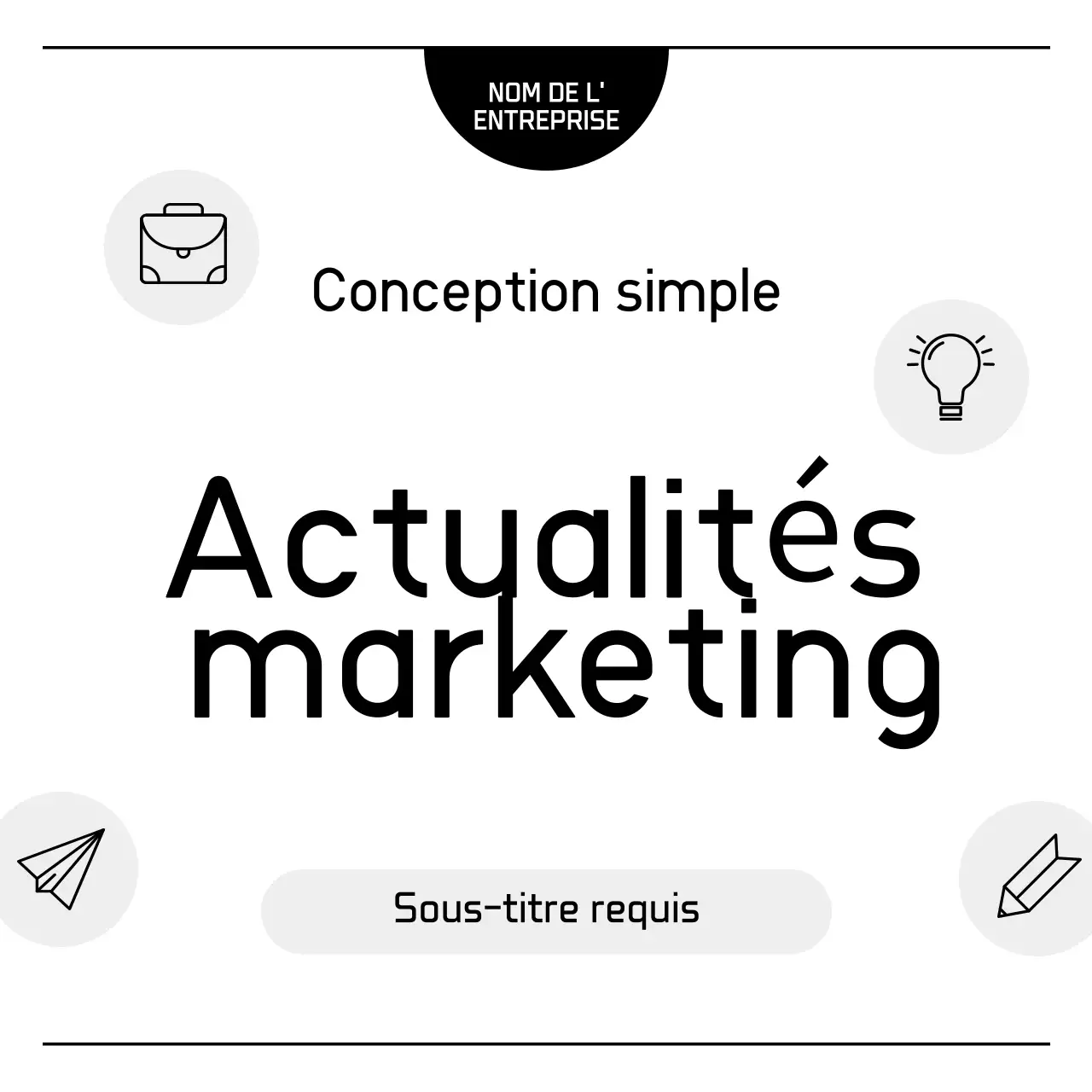 Publicité marketing simple et blanche