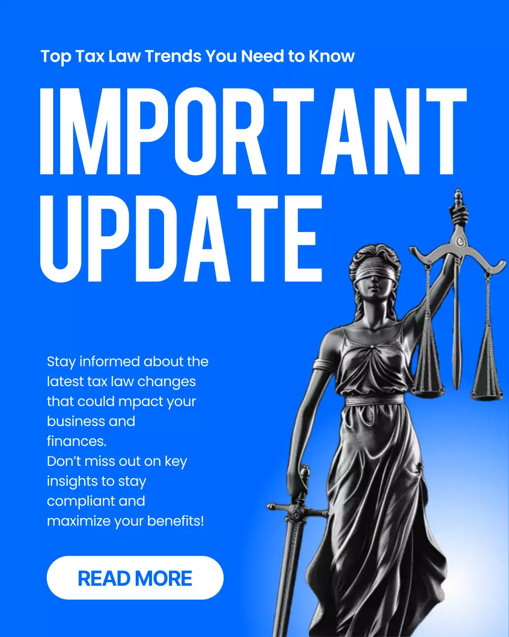 Blue Modern Tax Update Announcement Instagram Post