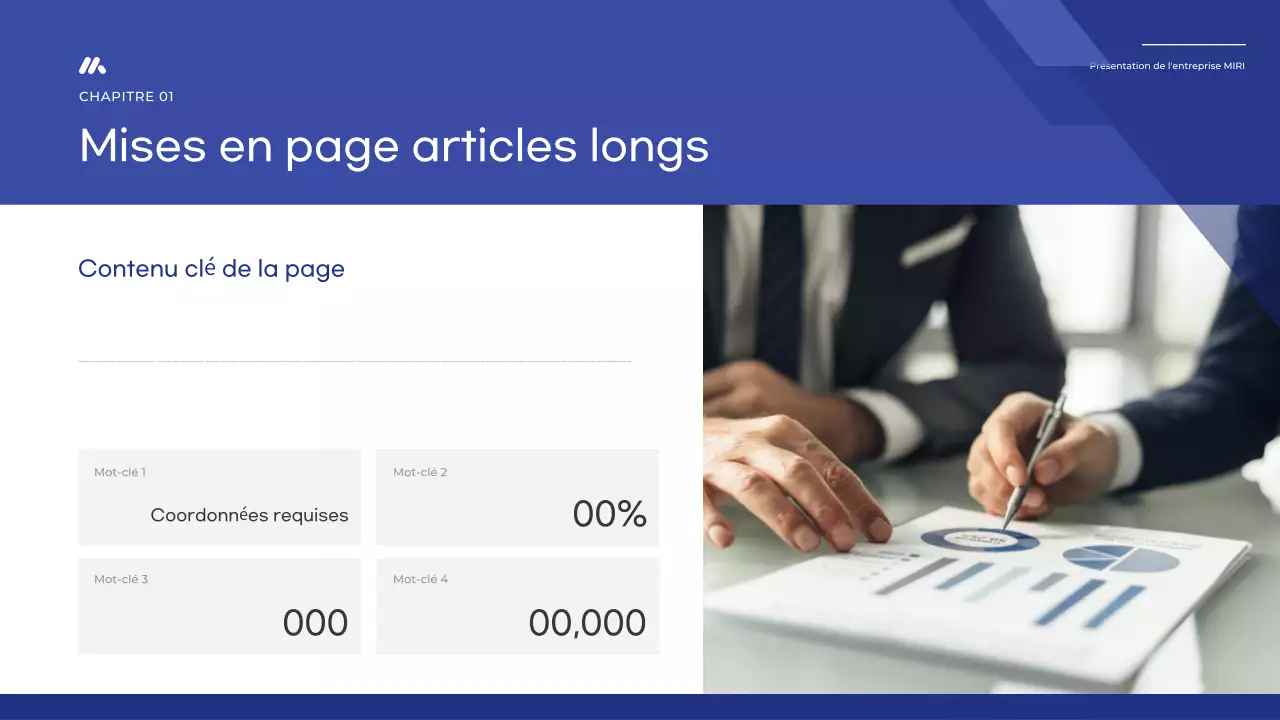 Un rapport de base simple en bleu et bleu marine