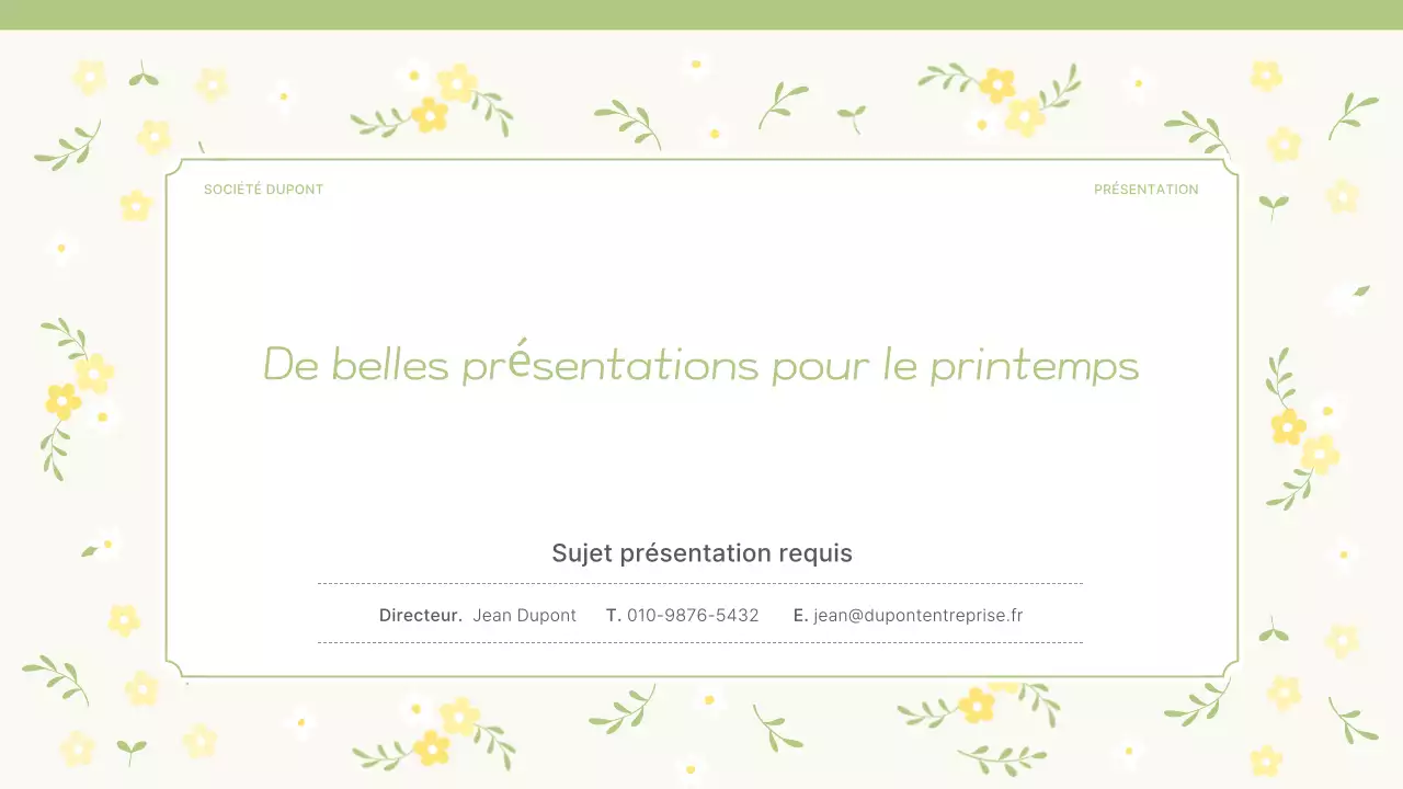 Une proposition pour une jolie fleur de printemps en jaune et vert citron