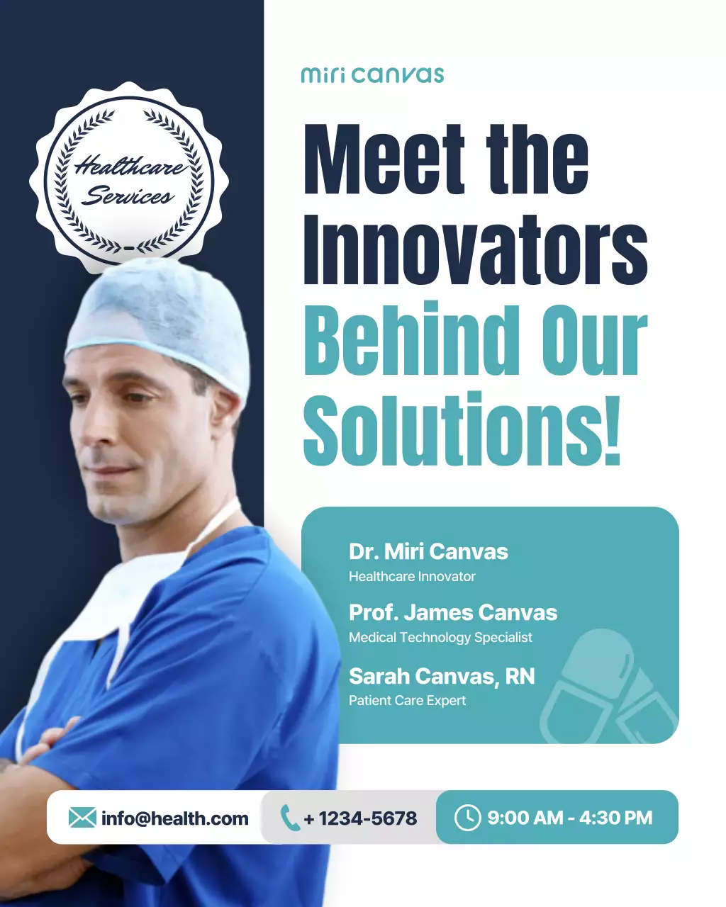 Navy Modern Healthcare Announcement Instagram Post