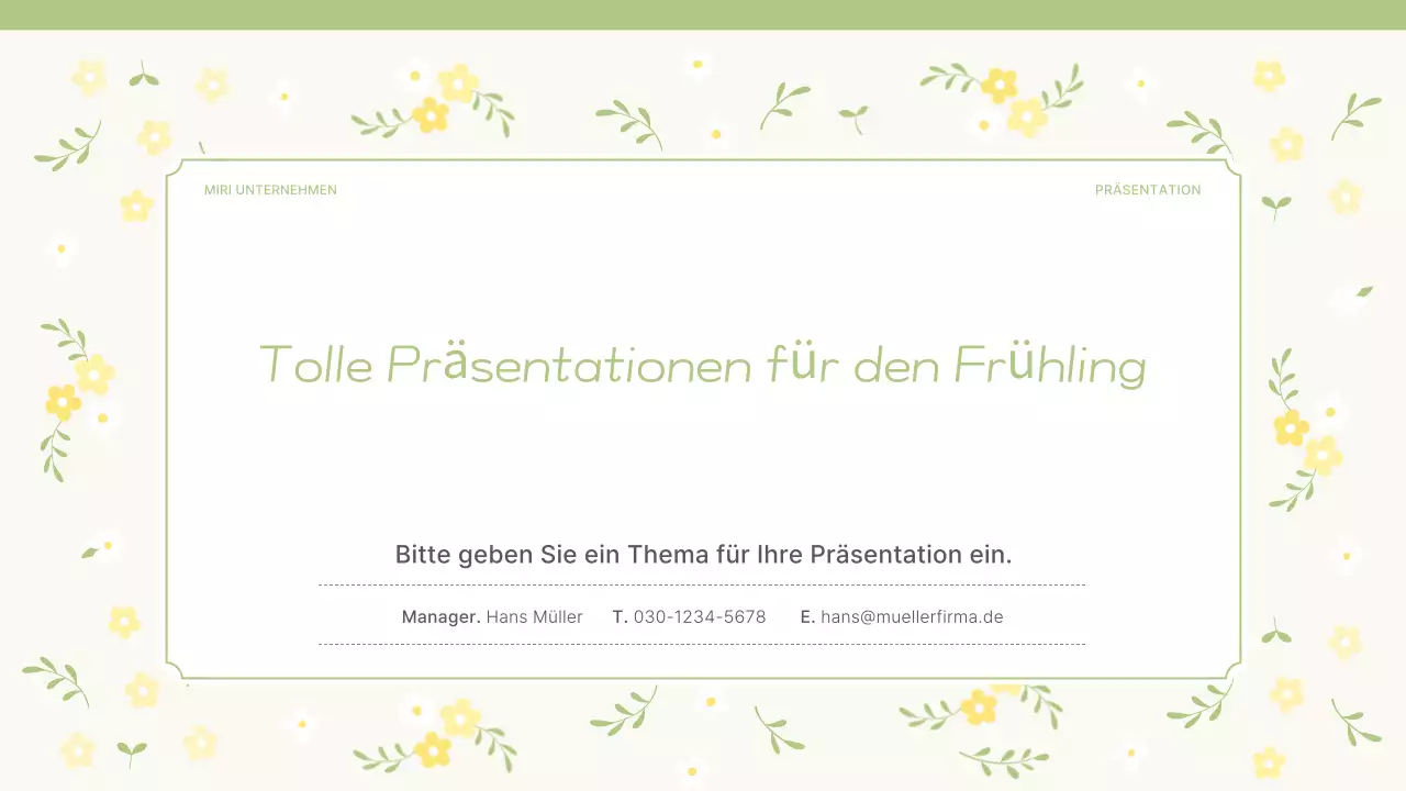 Ein Vorschlag für eine süße Frühlingsblume in Gelb und Limettengrün