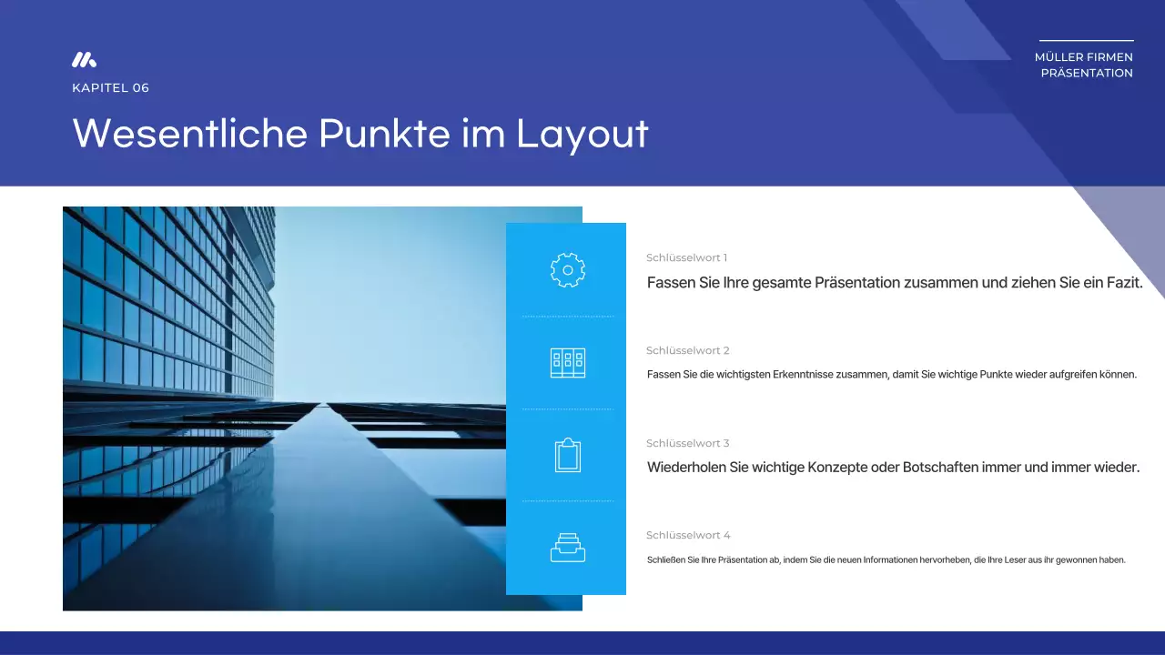 Ein einfacher Basisbericht in Blau und Marine