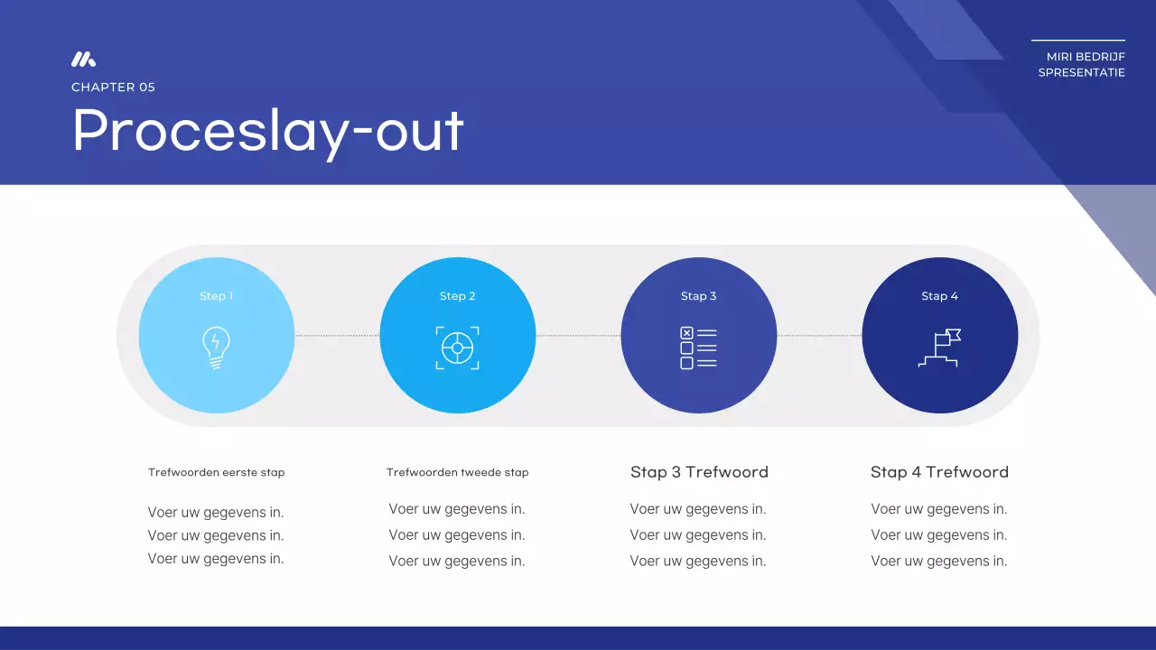 Een eenvoudig basisrapport in blauw en marineblauw