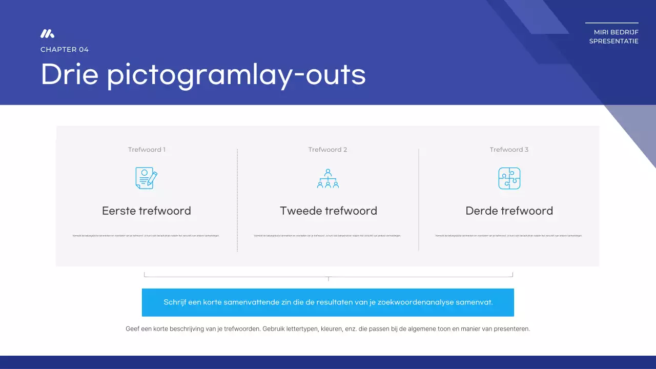 Een eenvoudig basisrapport in blauw en marineblauw